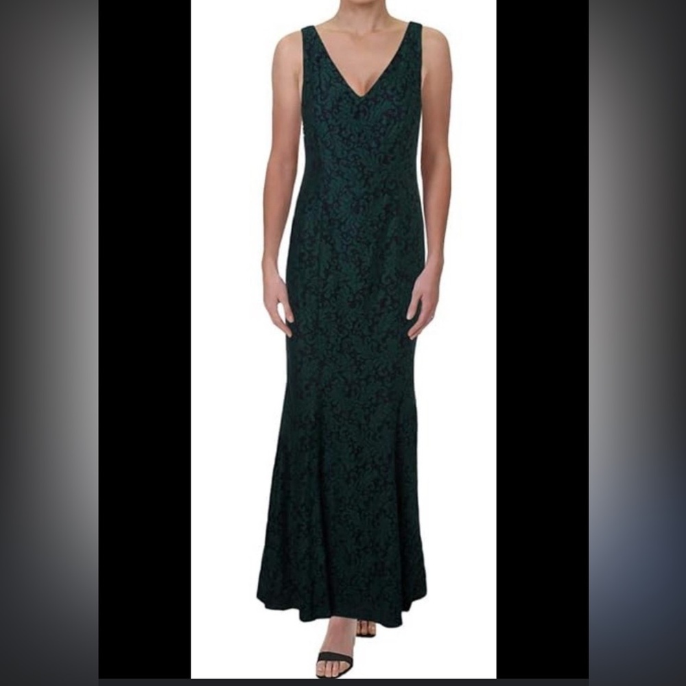 Ralph Lauren Green and Black Maxi Dress